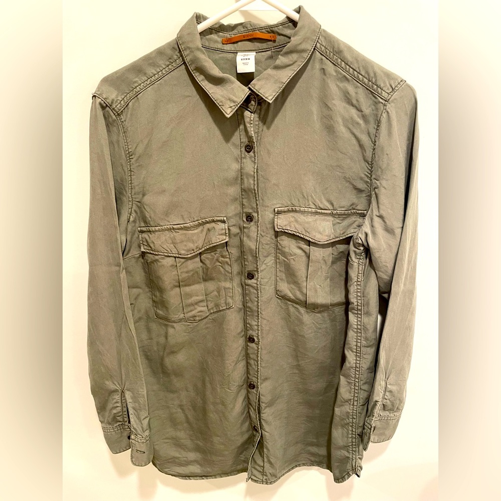 H&M Denim Lyocell shirt army green size M women